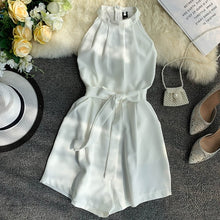 Load image into Gallery viewer, Customize Made Women Summer Fashion Sexy Off Shoulder Short Jumpsuit Ladies Casual Sli Fit Sashes Decoration Playsuit