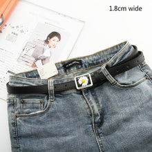 Load image into Gallery viewer, Daisy Buckle Belt Women Imitation Leather Alloy Buckle Belt New Belt Leisure Jeans Fashion Dress Women Belt