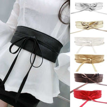 Load image into Gallery viewer, NIBESSER Women Fashion Belts High Waist Lace Up Female Bow Strap Belts PU Leather Designer Wide Slimming Girdle Belt Ties Hot