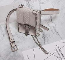 Load image into Gallery viewer, [EAM] 2020 New Spring Autumn Pu Leather Personality Hip-hop Chain Brief mini-Bag belt Women Fashion Tide All-match JY328
