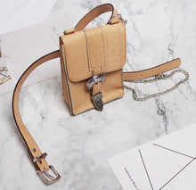 Load image into Gallery viewer, [EAM] 2020 New Spring Autumn Pu Leather Personality Hip-hop Chain Brief mini-Bag belt Women Fashion Tide All-match JY328
