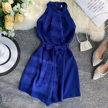 Load image into Gallery viewer, Customize Made Women Summer Fashion Sexy Off Shoulder Short Jumpsuit Ladies Casual Sli Fit Sashes Decoration Playsuit
