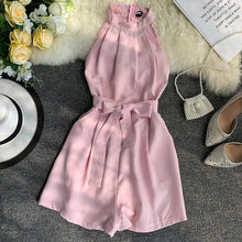 Load image into Gallery viewer, Customize Made Women Summer Fashion Sexy Off Shoulder Short Jumpsuit Ladies Casual Sli Fit Sashes Decoration Playsuit
