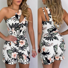 Load image into Gallery viewer, RICORIT Women Floral Printed Playsuits Female Summer Sleeveless Short Pants Suits Sexy Bodycon V-neck Spaghetti Strap Playsuit
