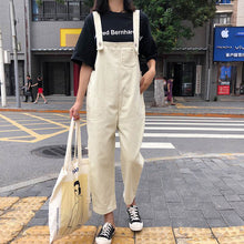 Load image into Gallery viewer, Jumpsuits Women 2020 Classic Denim Leisure Solid Cotton High Waist Ladies Overalls Students Lovely Womens Ankle-length Pants
