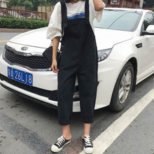 Load image into Gallery viewer, Jumpsuits Women 2020 Classic Denim Leisure Solid Cotton High Waist Ladies Overalls Students Lovely Womens Ankle-length Pants
