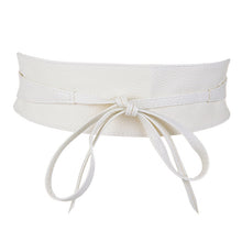 Load image into Gallery viewer, NIBESSER Women Fashion Belts High Waist Lace Up Female Bow Strap Belts PU Leather Designer Wide Slimming Girdle Belt Ties Hot
